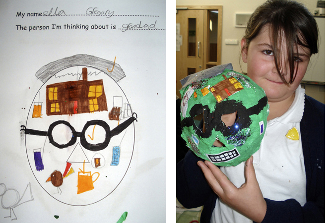 mask making, art, primary school, halloween