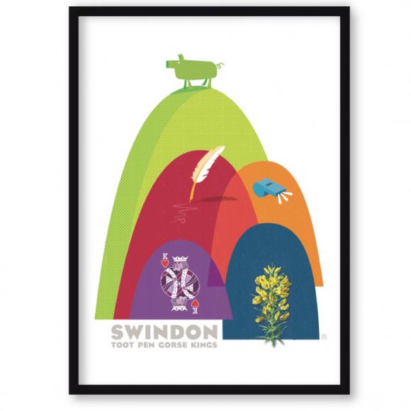 art print of Swindon – hills