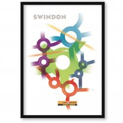 art print of Swindon – roundabouts